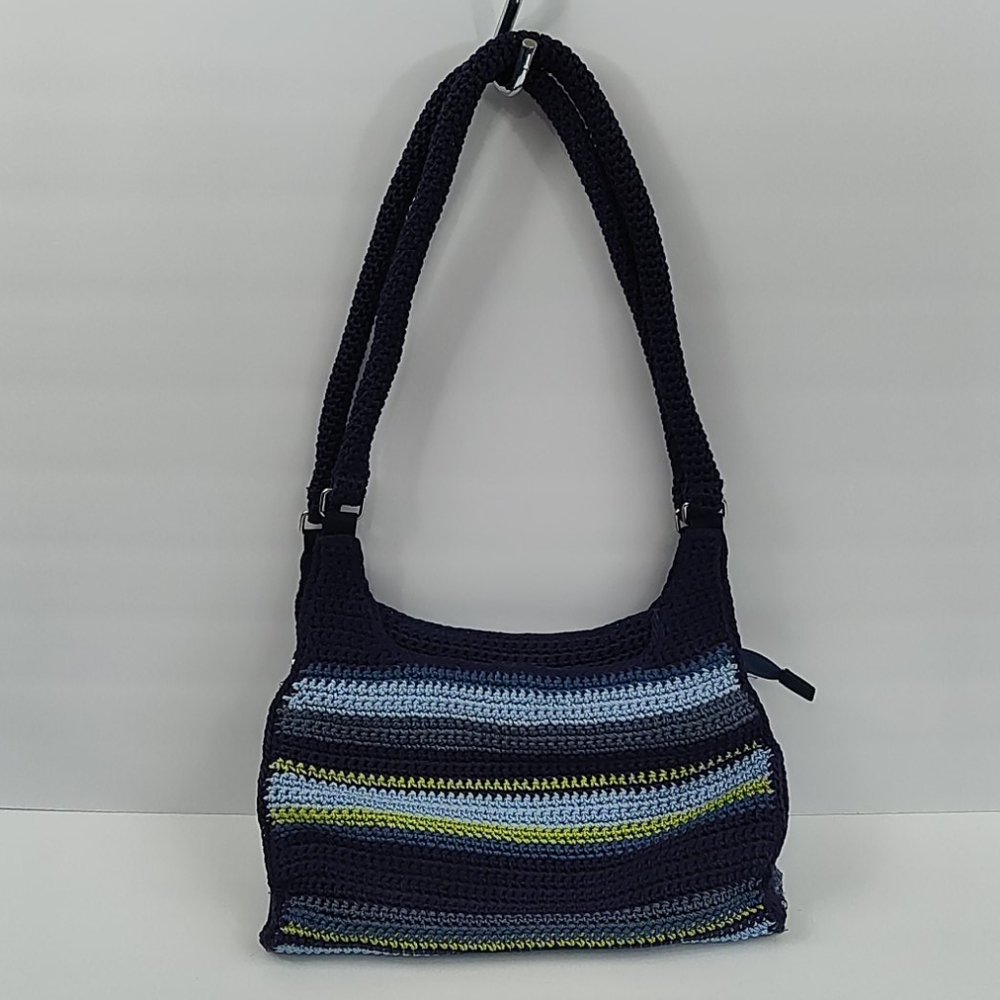 Striped Crochet Shoulder Bag